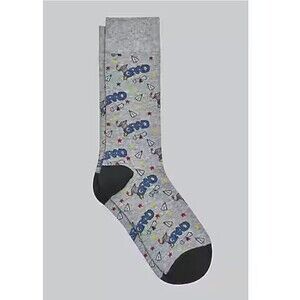 Jos A Bank Graduation Mid Calf Socks for Men, Light Grey Dress Socks.